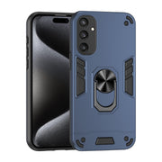 For Samsung Galaxy S25 5G Shockproof Metal Ring Holder Phone Case(Blue)