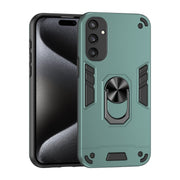 For Samsung Galaxy S25 5G Shockproof Metal Ring Holder Phone Case(Green)
