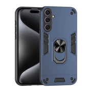 For Samsung Galaxy S25+ 5G Shockproof Metal Ring Holder Phone Case(Blue)