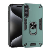 For Samsung Galaxy S25+ 5G Shockproof Metal Ring Holder Phone Case(Green)
