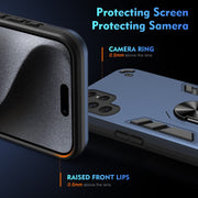For Samsung Galaxy S25 Ultra 5G Shockproof Metal Ring Holder Phone Case(Blue)