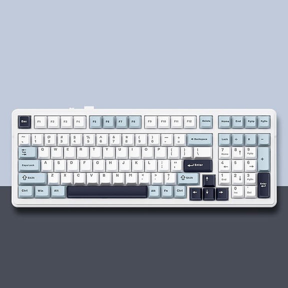 AULA F99 99 Keys Wired/2.4G/Bluetooth Three Model Customized RGB Mechanical Keyboard(Smoky Blue Sea Fog)