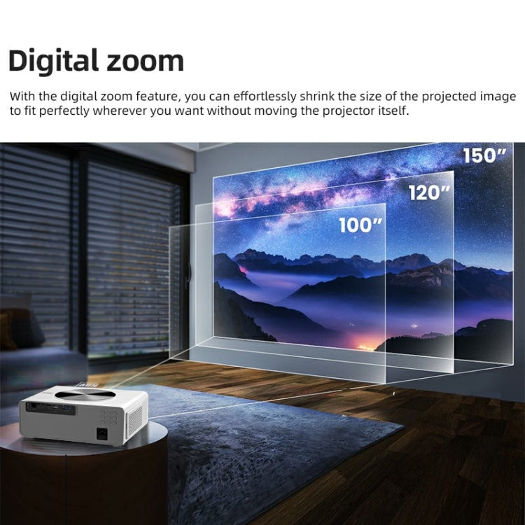 AUN AKEY7 MAX 1920x1080P HD Android LCD Projector UK Plug(White)