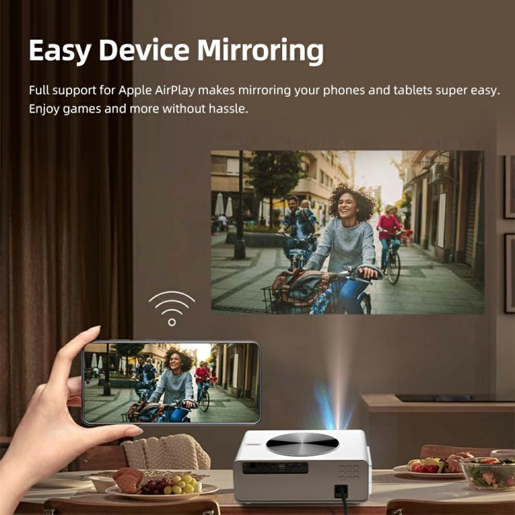 AUN AKEY7 MAX 1920x1080P HD Android LCD Projector UK Plug(White)