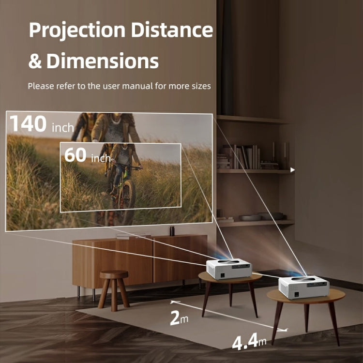 AUN AKEY7 MAX 1920x1080P HD Android LCD Projector AU Plug(White)