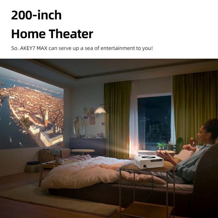AUN AKEY7 MAX 1920x1080P HD Android LCD Projector AU Plug(White)