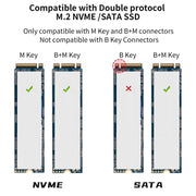 Onten UCA322+ 10Gbps M.2 M-key NVMe NGFF SSD Enclosure