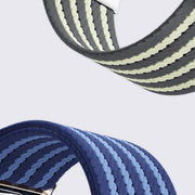 For Apple Watch 42mm / 41mm / 40mm / 38mm Parachute Buckle 4-Stripe Braided Nylon Watch Band(Full Blue)