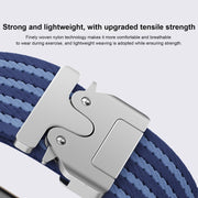 For Apple Watch 42mm / 41mm / 40mm / 38mm Parachute Buckle 4-Stripe Braided Nylon Watch Band(Full Blue)