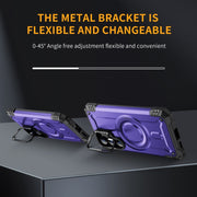 For Samsung Galaxy S25 5G Lens Holder MagSafe Phone Case(Purple)