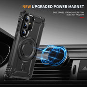 For Samsung Galaxy S25+ 5G Lens Holder MagSafe Phone Case(Black)
