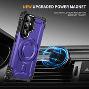 For Samsung Galaxy S25+ 5G Lens Holder MagSafe Phone Case(Purple)