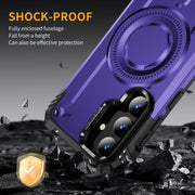 For Samsung Galaxy S25+ 5G Lens Holder MagSafe Phone Case(Purple)