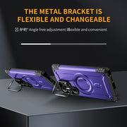 For Samsung Galaxy S25 Ultra 5G Lens Holder MagSafe Phone Case(Purple)