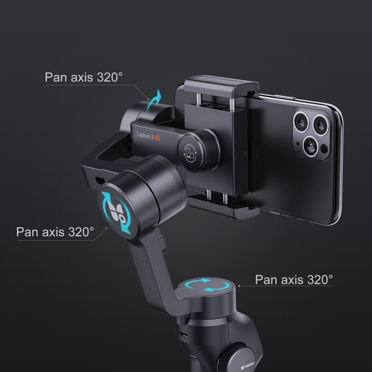 FUNSNAP Capture 2s Smart 3-Axis Handheld Gimbal Phone Live Stabilizer, Basic Version(Black)