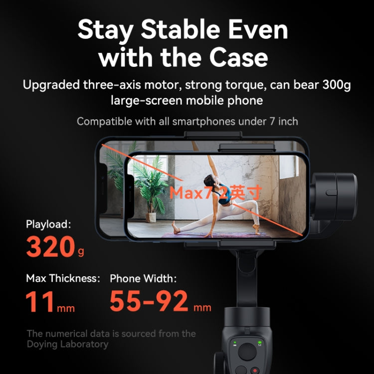 FUNSNAP Capture 2s Smart 3-Axis Handheld Gimbal Phone Live Stabilizer, Basic Version(Black)