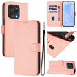 For Doogee N55 Plus Skin Feel Solid Color Leather Phone Case with Lanyard(Pink) - free shipping - PMC TechLife - Order now!