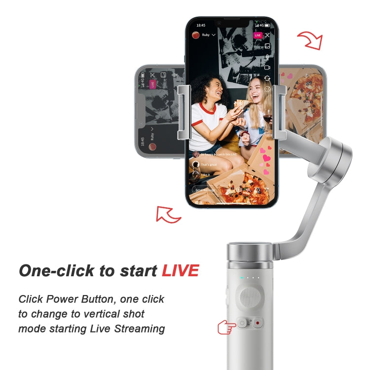 FUNSNAP Capture �� Aluminum Alloy Arm 3-Axis Handheld Phone Gimbal, Basic Version(Grey)