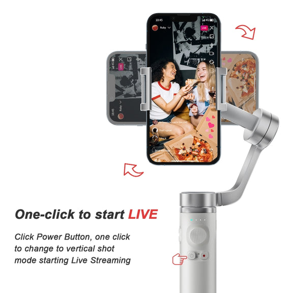 FUNSNAP Capture �� Aluminum Alloy Arm 3-Axis Handheld Phone Gimbal, Basic Version(Grey)