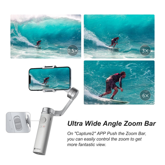 FUNSNAP Capture �� Aluminum Alloy Arm 3-Axis Handheld Phone Gimbal, Basic Version(Grey)