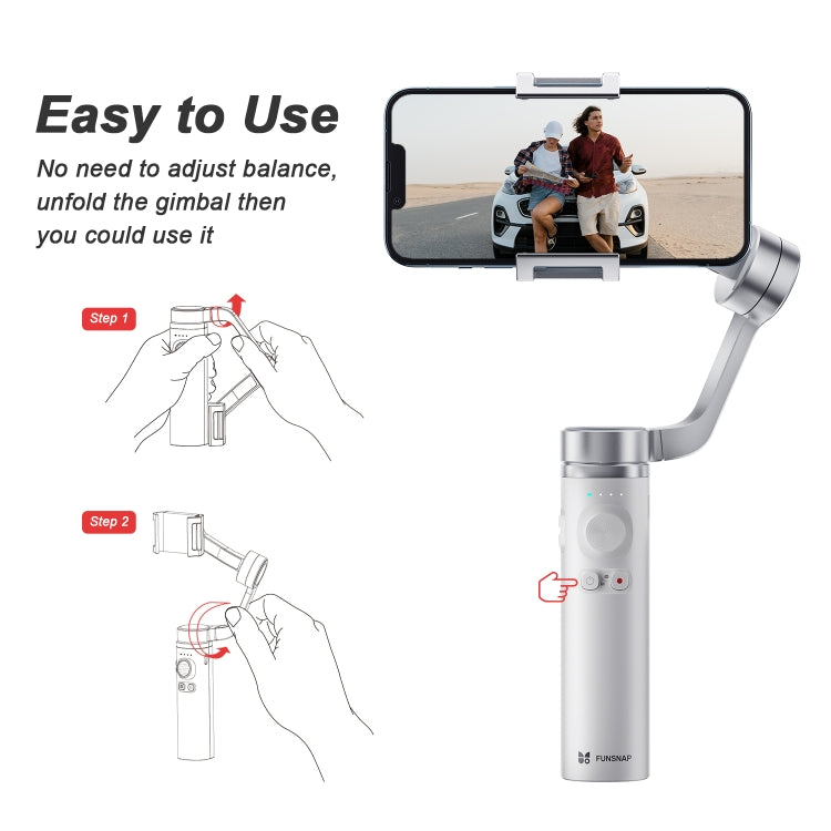 FUNSNAP Capture �� Aluminum Alloy Arm 3-Axis Handheld Phone Gimbal, Combo Version(Grey)
