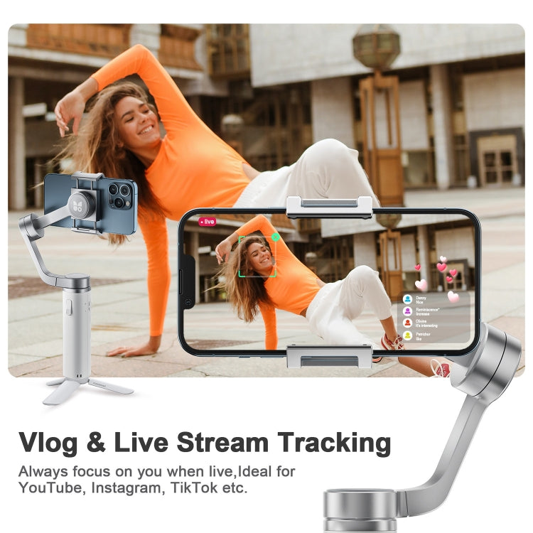 FUNSNAP Capture �� Aluminum Alloy Arm 3-Axis Handheld Phone Gimbal, Combo Version(Grey)
