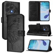 For Doogee N55 Plus Embossed Butterfly Leather Phone Case(Black)