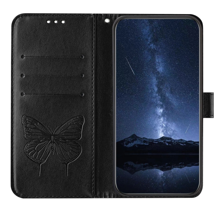 For Doogee N55 Plus Embossed Butterfly Leather Phone Case(Black)