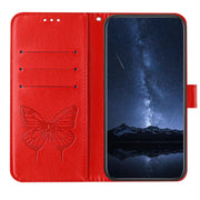For Doogee N55 Plus Embossed Butterfly Leather Phone Case(Red)