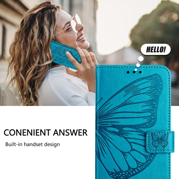 For Doogee N55 Plus Embossed Butterfly Leather Phone Case(Blue)