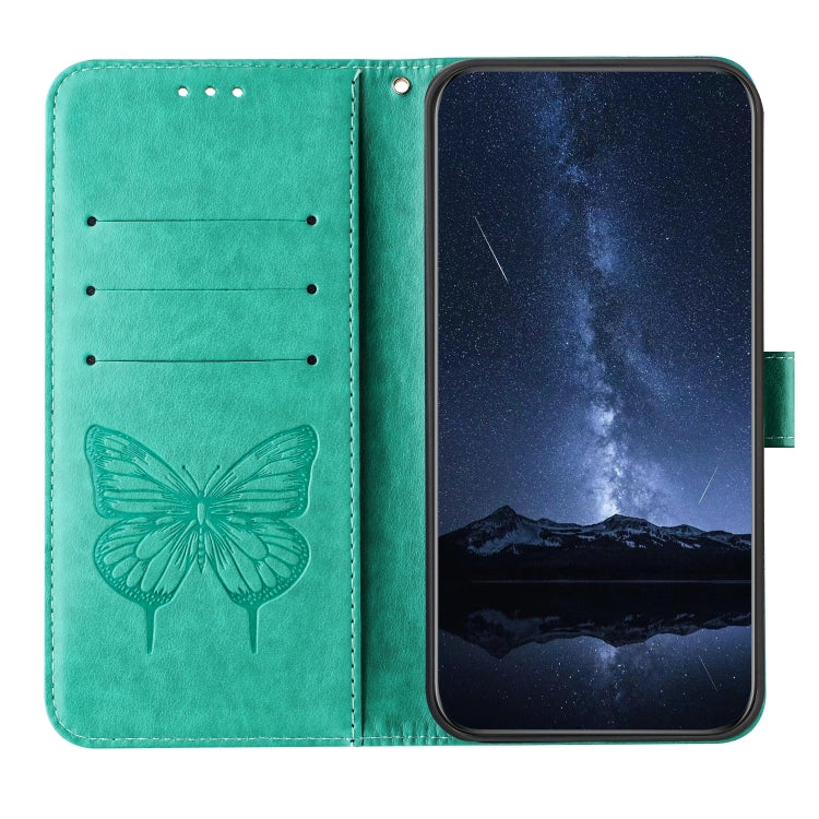 For Doogee N55 Plus Embossed Butterfly Leather Phone Case(Green)