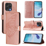 For Doogee N55 Plus Embossed Butterfly Leather Phone Case(Rose Gold)