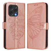For Doogee N55 Plus Embossed Butterfly Leather Phone Case(Rose Gold)