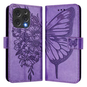 For Doogee N55 Plus Embossed Butterfly Leather Phone Case(Light Purple)