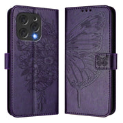 For Doogee N55 Plus Embossed Butterfly Leather Phone Case(Dark Purple)