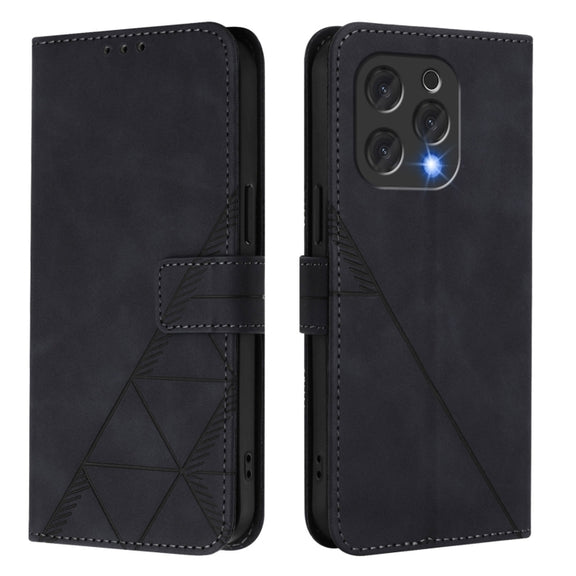 For Doogee N55 Plus Crossbody 3D Embossed Flip Leather Phone Case(Black)