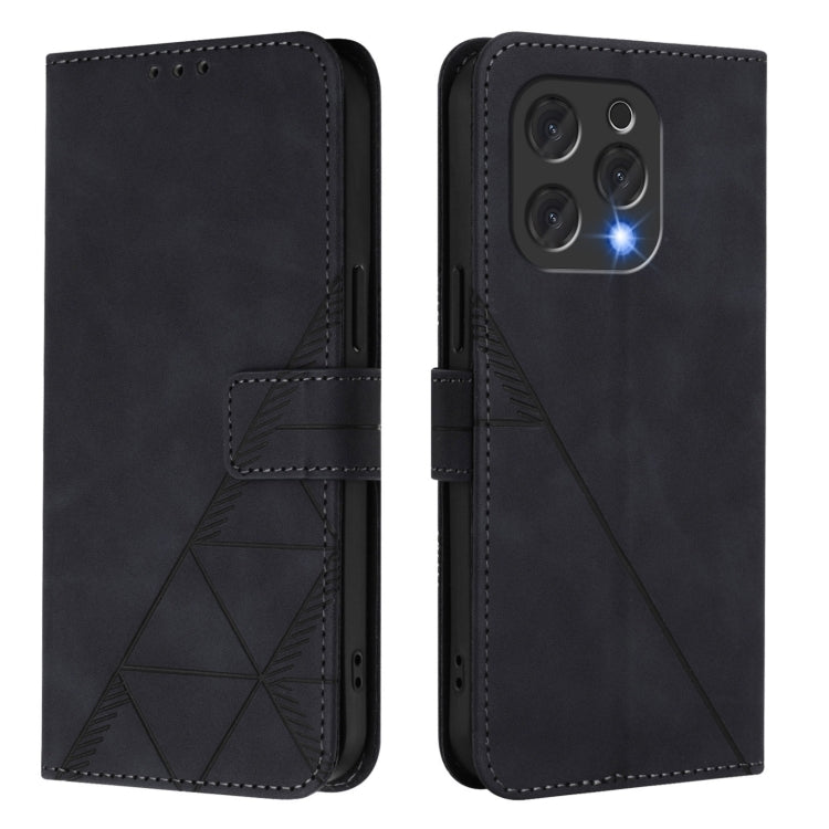 For Doogee N55 Plus Crossbody 3D Embossed Flip Leather Phone Case(Black)