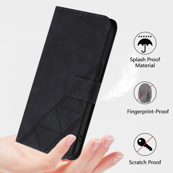 For Doogee N55 Plus Crossbody 3D Embossed Flip Leather Phone Case(Black)