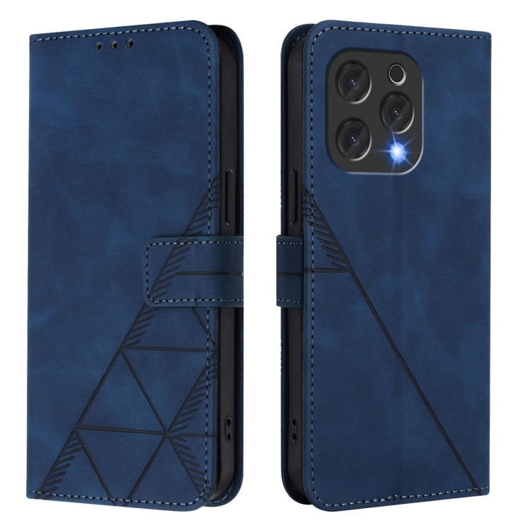 For Doogee N55 Plus Crossbody 3D Embossed Flip Leather Phone Case(Blue)