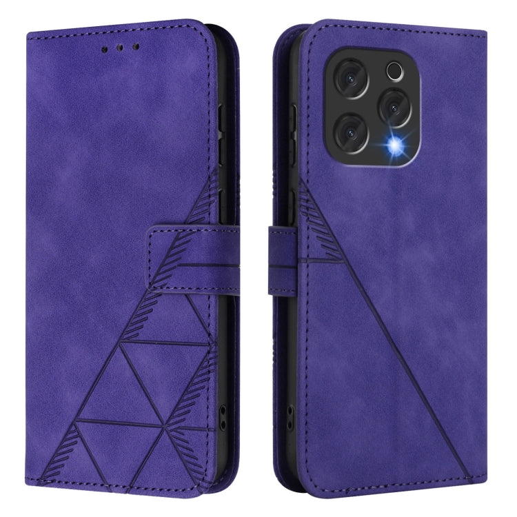 For Doogee N55 Plus Crossbody 3D Embossed Flip Leather Phone Case(Purple)