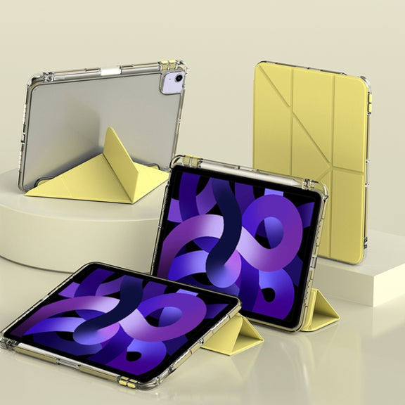 For iPad Air 11 2025 / 2024 mutural Y-Shape Deformation Leather Tablet Case(Yellow)