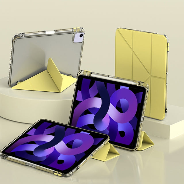 For iPad Air 11 2025 / 2024 mutural Y-Shape Deformation Leather Tablet Case(Yellow)