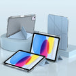 For iPad 2025 / 2022 mutural Y-Shape Deformation Leather Tablet Case(Ice Blue) - free shipping - PMc TechLife - Order now!