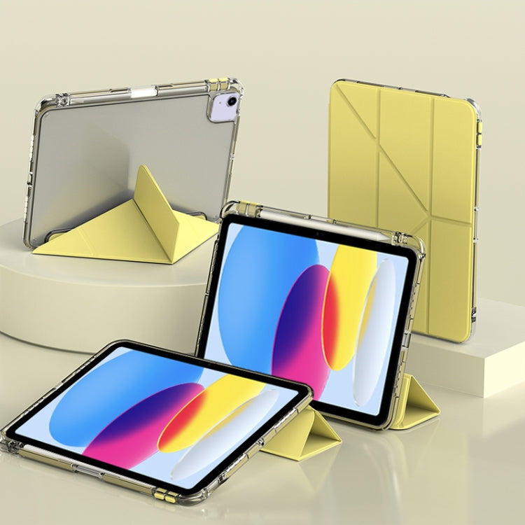 For iPad 2025 / 2022 mutural Y-Shape Deformation Leather Tablet Case(Yellow)