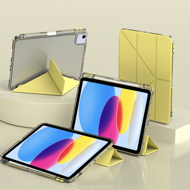 For iPad 2025 / 2022 mutural Y-Shape Deformation Leather Tablet Case(Yellow)