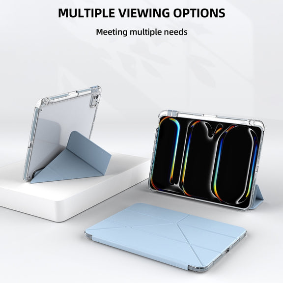 For iPad 2025 / 2022 mutural Y-Shape Deformation Leather Tablet Case(Black)