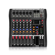 XTUGA CT60X 6-Channels Audio Mixer DJ Mixing Console with 48V Power Supply(EU Plug)
