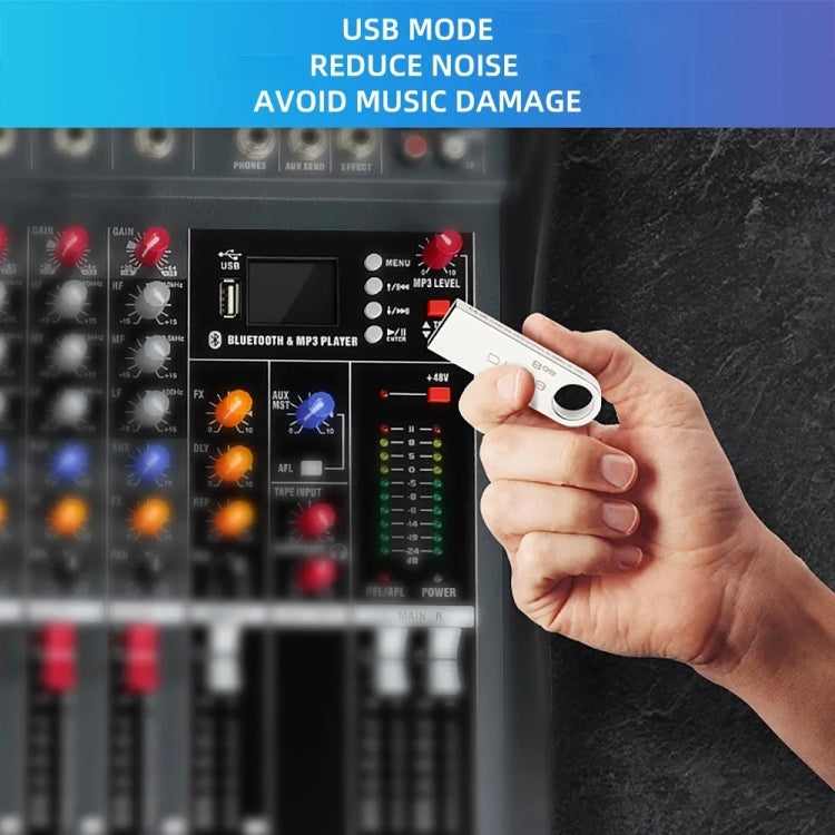 XTUGA CT60X 6-Channels Audio Mixer DJ Mixing Console with 48V Power Supply(AU Plug)