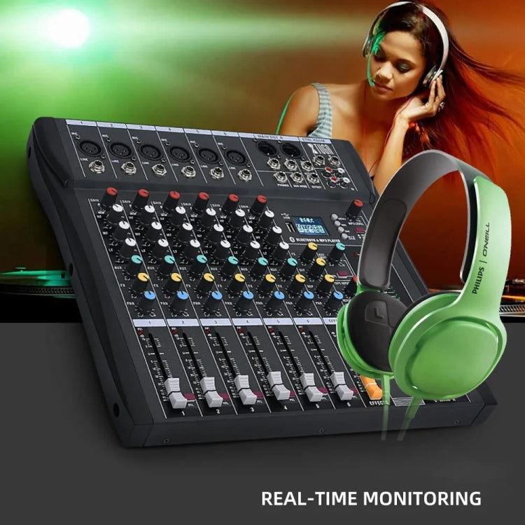 XTUGA CT60X 6-Channels Audio Mixer DJ Mixing Console with 48V Power Supply(AU Plug)