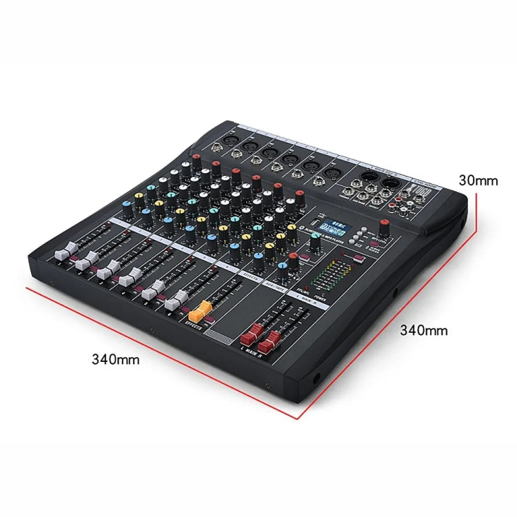 XTUGA CT60X 6-Channels Audio Mixer DJ Mixing Console with 48V Power Supply(US Plug)
